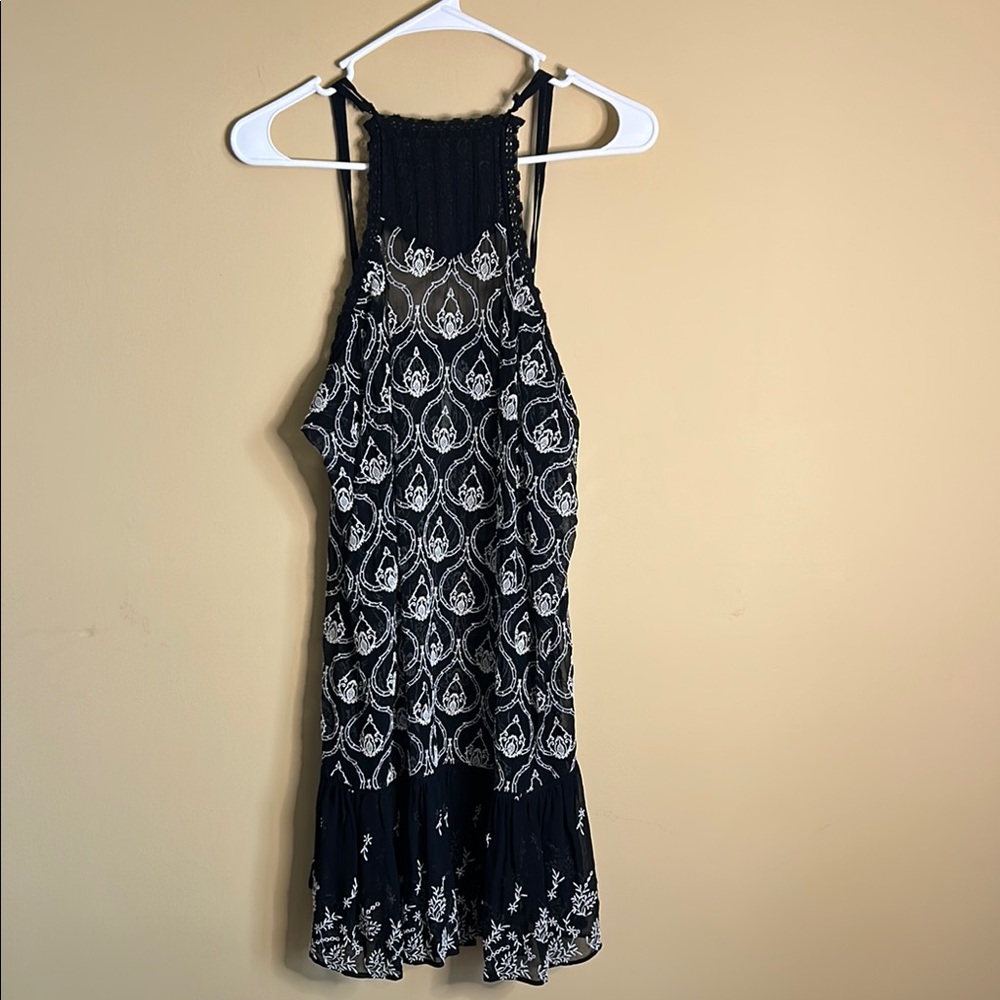 Anthropologie Black and White Backless Dress